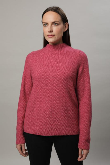 Gollehaug Pullover mit Kelchkragen und Strukturmuster