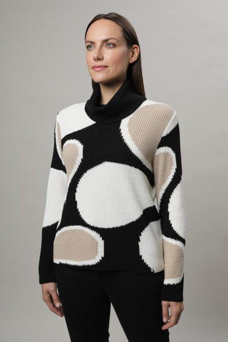 Gollehaug Pullover mit Rollkragen und Intarsienmuster