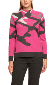Gollehaug Jacquard-Pullover mit Stehkragen
