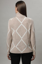 Laden Sie das Bild in den Galerie-Viewer, Gollehaug Pullover mit Rollkragen und zweifarbigem Strukturmuster