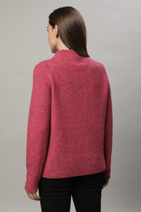 Gollehaug Pullover mit Kelchkragen und Strukturmuster