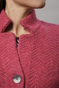 Gollehaug Strickjacke mit Stehkragen und Knöpfen und Strukturmuster
