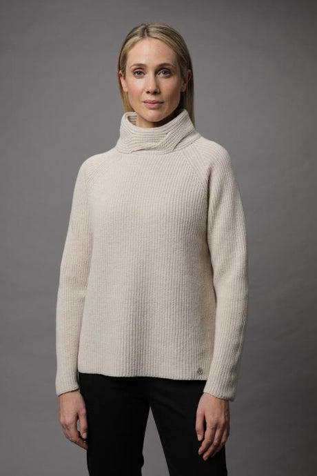 Gollehaug Pullover mit Stehkragen und Strukturmuster