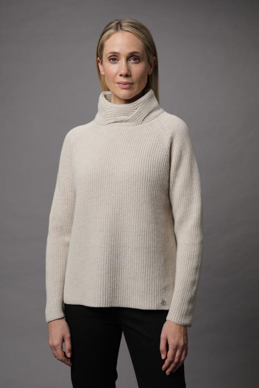 Gollehaug Pullover mit Stehkragen und Strukturmuster