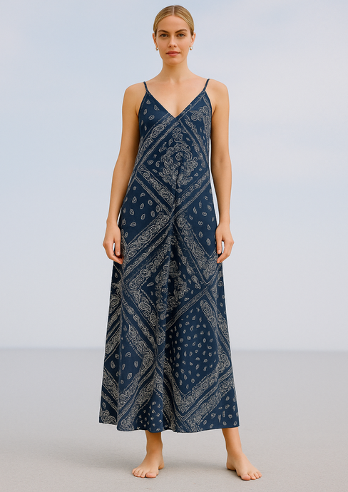 Trägerkleid mit Paisleymuster