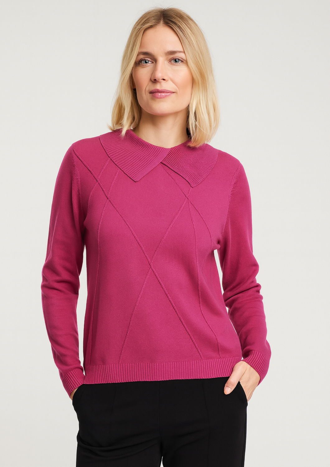 Gollehaug Pullover mit Rollkragen und Strukturmuster