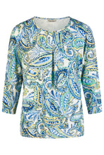 Laden Sie das Bild in den Galerie-Viewer, Barbara Lebek Halbarmshirt Lemon Blue
