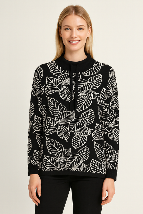 Bella Donna Pullover Leaf Schwarz