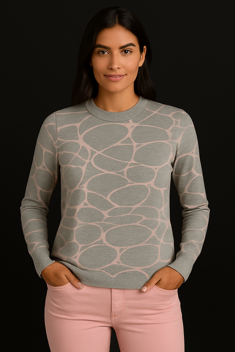 Bella Donna Pullover Line Art Grau