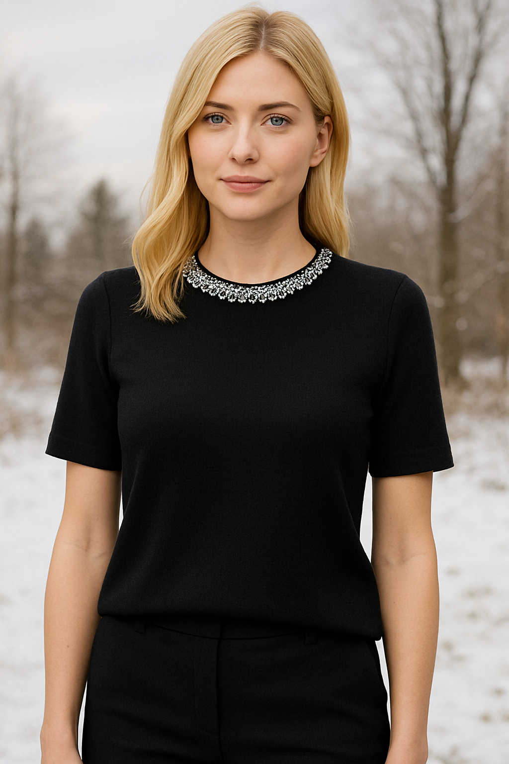 Ichi Diamond Neck Top