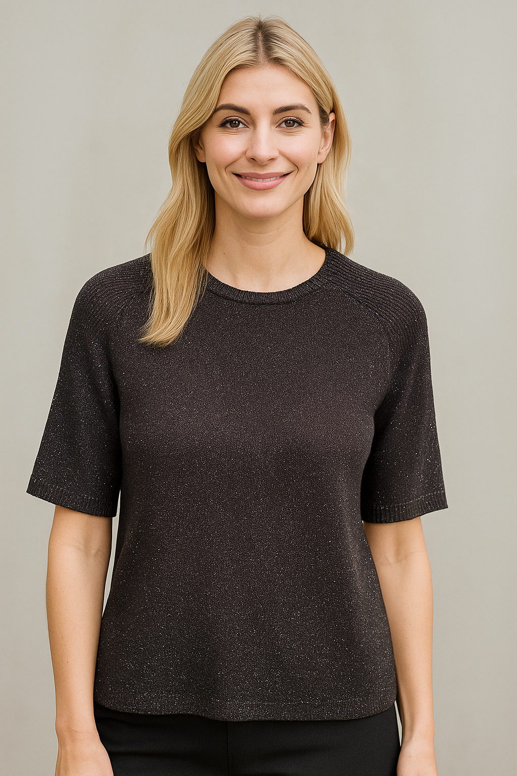 Ichi Black Shimmer Top