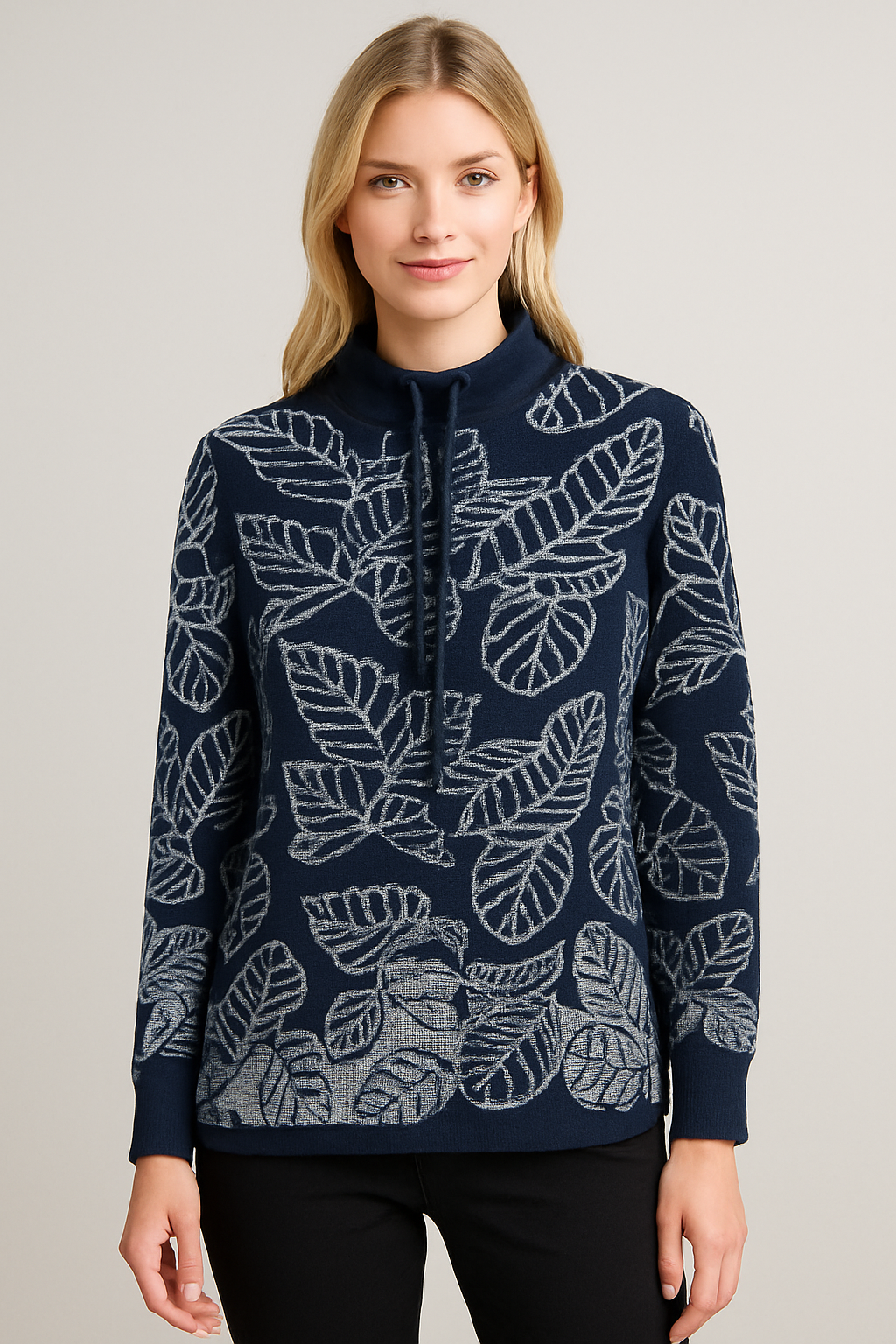 Bella Donna Pullover Leaf Dunkelblau