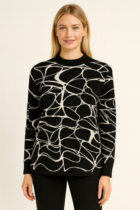 Bella Donna Pullover Line Art Schwarz