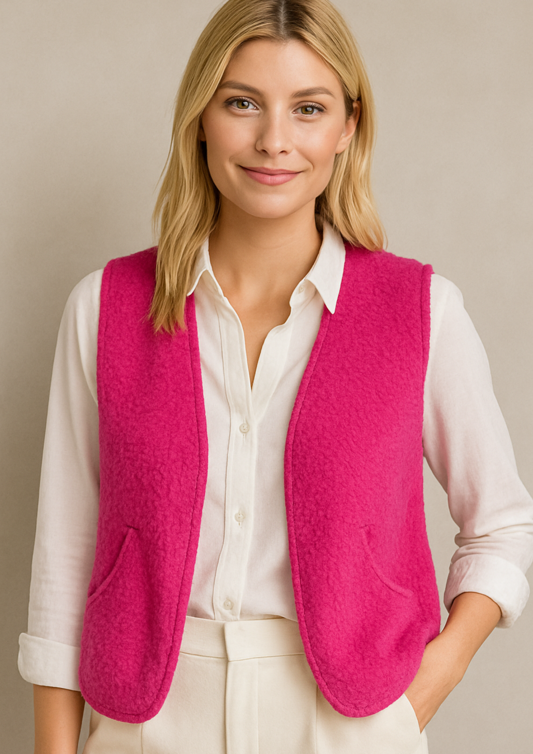 Teddy Weste Pink