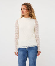 Laden Sie das Bild in den Galerie-Viewer, Esqualo Spitzentop Offwhite